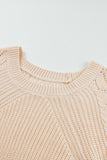 Hollow-out Puffy Sleeve Knit Sweater