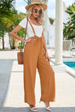 High Rise Wide Leg Suspender Pants