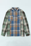 Chest Pockets Button Up Plaid Shacket