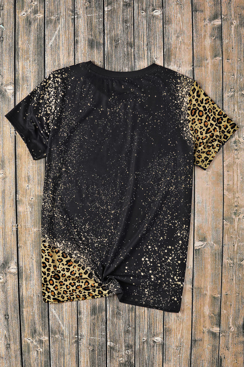 Bleached Blank Leopard Tie-dye Print T Shirt