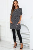 Print Side Pockets Tunic Top