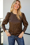 Puff Sleeve Sequin Top