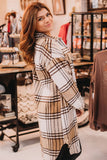 Plus Size Plaid Chest Pockets Long Shacket