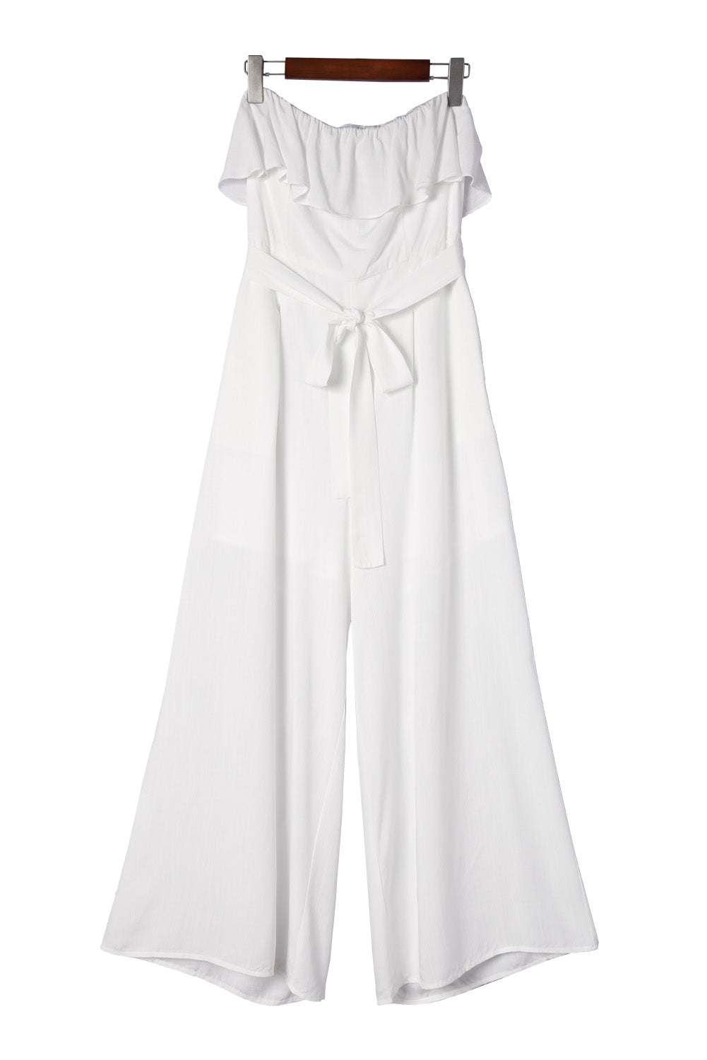 Ruffled Bandeau Wide Leg Jumpsuit