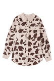 Cow Spots Printed Corduroy Shacket