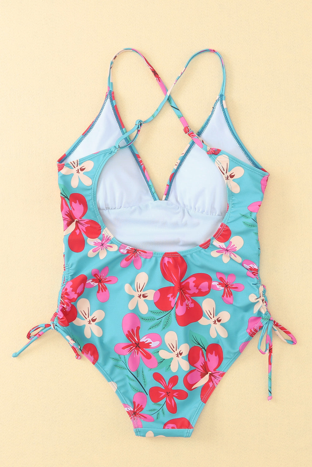 Flower Print Open Back One-piece Swimwear