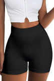 Textured Butt Lifting High Waist Yoga Shorts