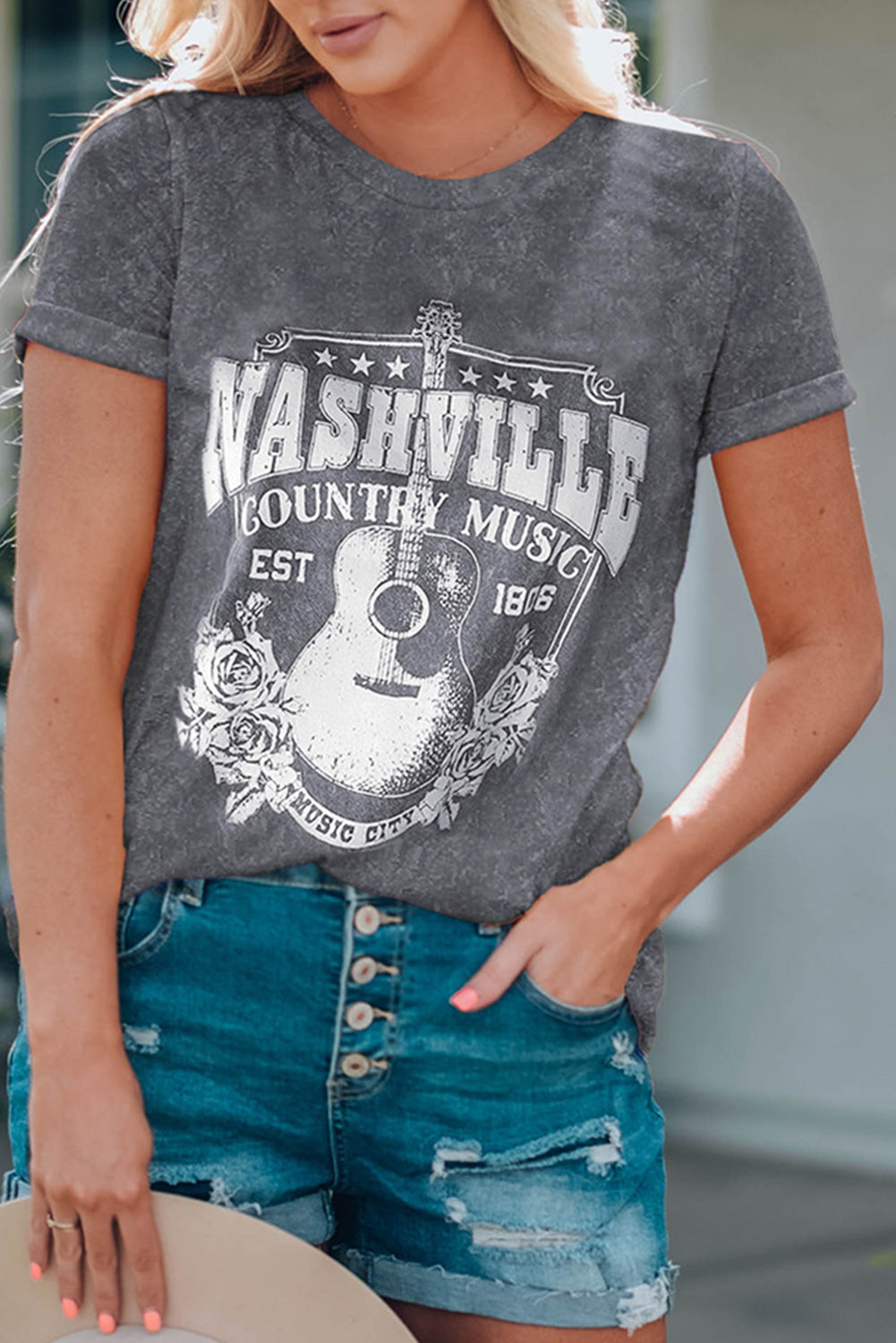 Nashville Music City Graphic Mineral Washed Tee