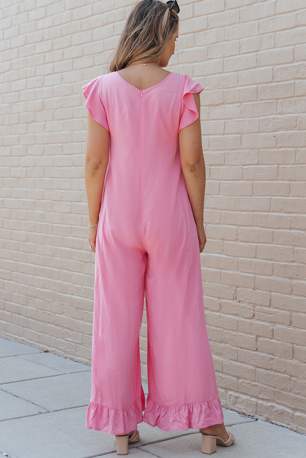 Ruffled Wide Leg Jumpsuit