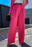 Pleated High Waist Wide Leg Casual Pants