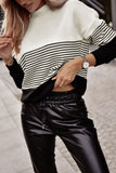 Striped Contrast Colorblock Knit Top