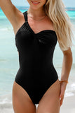 Twist Cutout Asymmetric One Piece Swimsuit