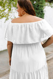 Swiss Dot Plus Size Ruffle Tiered Maxi Dress