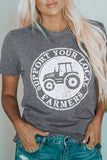 Gris SOUTENEZ VOS AGRICULTEURS LOCAUX T-shirt graphique