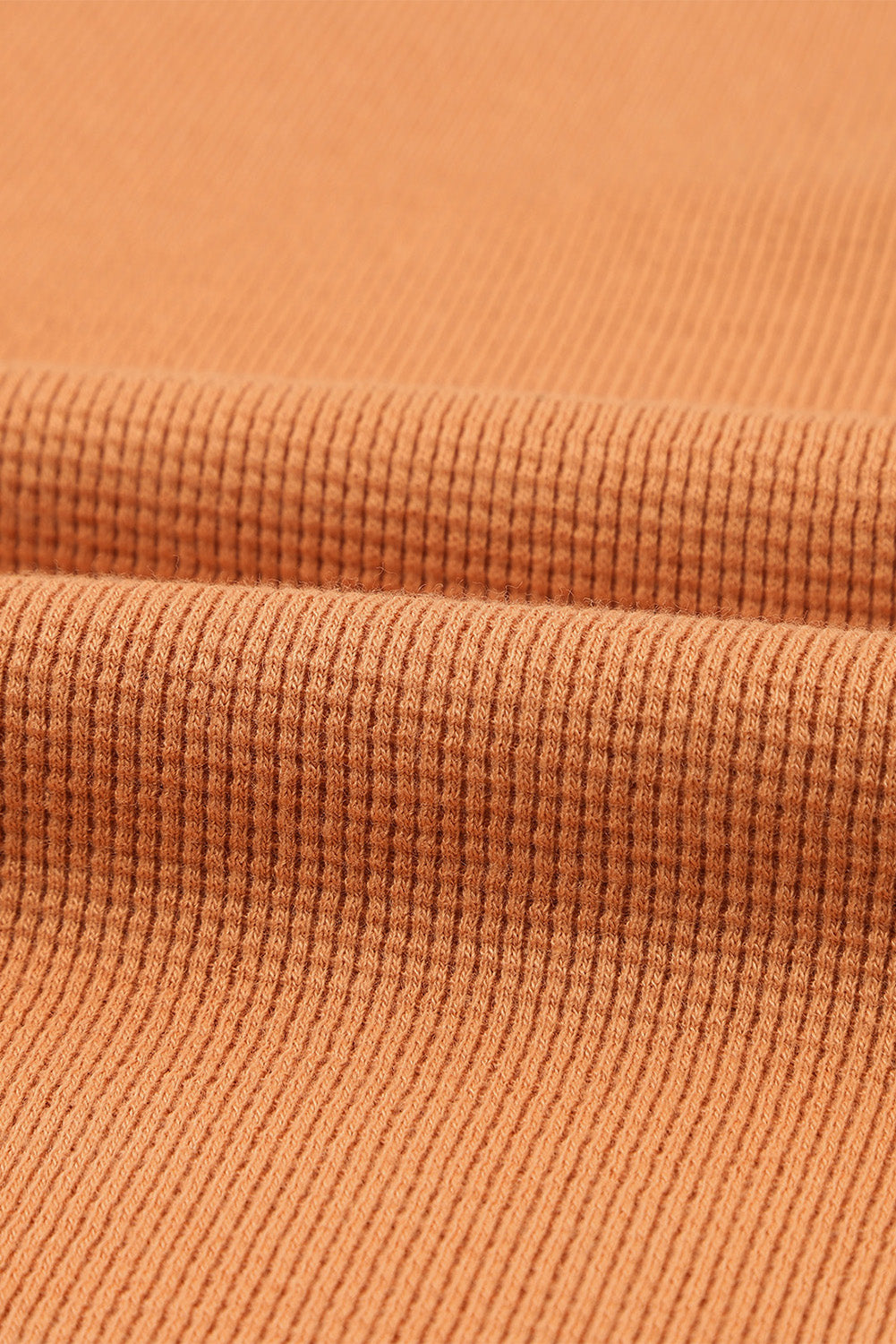 Haut Henley en tricot gaufré orange