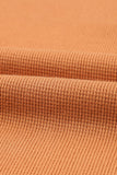 Haut Henley en tricot gaufré orange