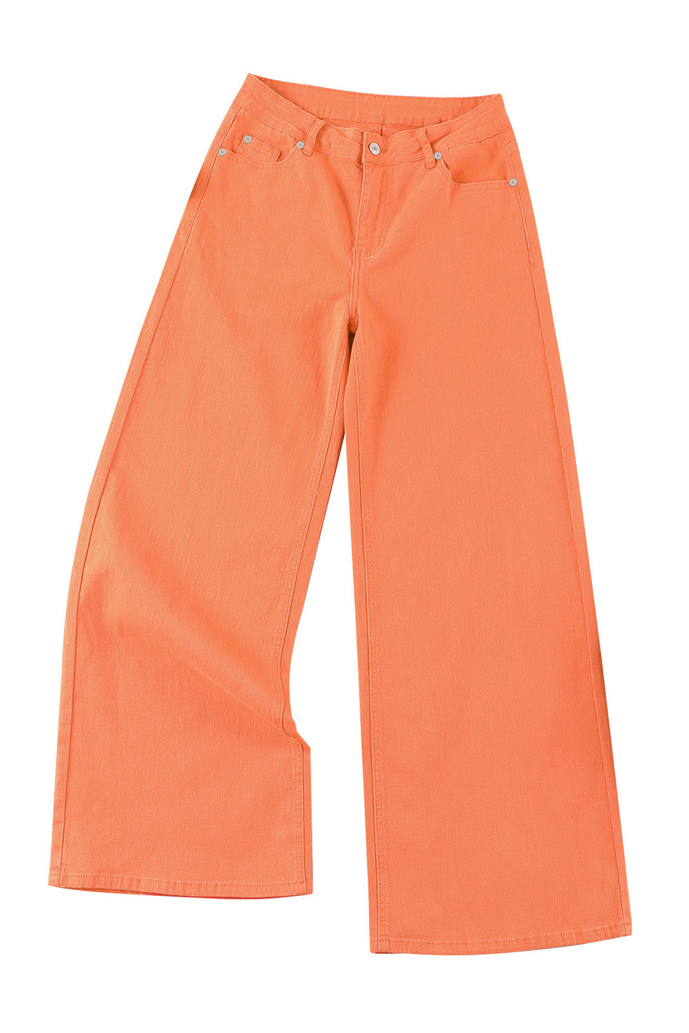 Jean large taille haute orange délavé à l'acide 