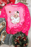 Rose Tie Dye Long Sleeve Pullover Sweatshirt