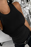 Solid Ribbed Knit Slim Fit Tank Top