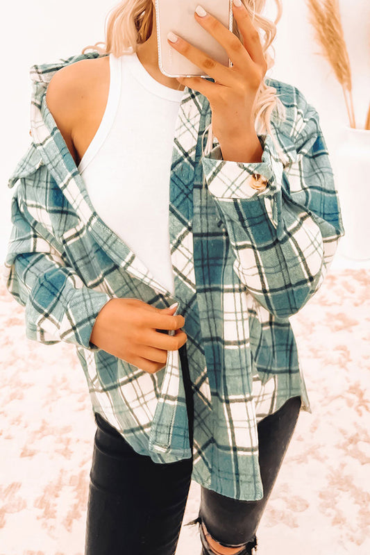 Plaid Pattern Flap Pockets Shirt