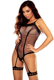 Rhinestone Mesh Hollowed Teddy Lingerie