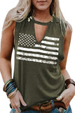 Cutout American Flag Print Tank Top