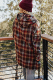 Plus Size Plaid Kangaroo Pocket Drawstring Hoodie