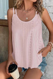 White Eyelet Strappy Scoop-Neck Tank Top