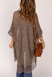 Loose Knitwear Kimono with Slits