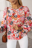 Floral Crewneck Long Sleeve Blouse