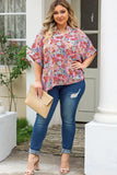 Red Short Sleeve Slim Fit Floral T Shirt