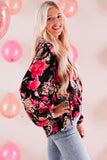 Ruffled Collar Floral Blouse