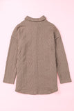 Oversize Textured Knit Button Front Shacket