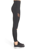 Distressed Mesh Splicing Skinny Leggings