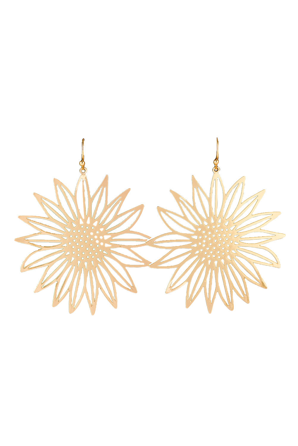 Hollow-out Sunflower Hook Earrings