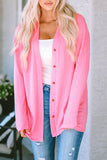 Waffle Knit Dropped Shoulder Cardigan