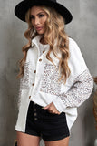 Leopard Patchwork Corduroy Buttoned Shirt Jacket