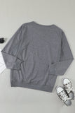 Solid Crew Neck Pullover Sweatshirt