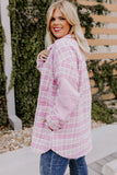 Plus Size Tweed Plaid Houndstooth Print Jacket