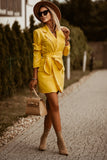 Long Sleeve Belted Blazer Dress