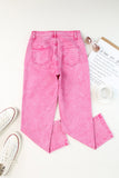 Mid-Waist Pocketed Button Casual Jeans