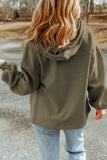 Flap Pocket Drawstring Hood Zip Up Jacket