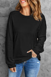 Plain Crew Neck Long Sleeve Top