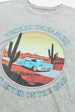 T-shirt graphique gris Desert Dreamer à délavage minéral 