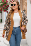 Floral Patchwork Knitted Plus Size Cardigan