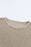 Hollow-out Knit Long Sleeve Top