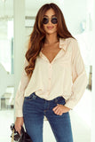 Solid Buttoned Chest Pocket High Low Loose Shirt