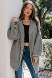 Oversized Turndown Collar Pocketed Cardigan