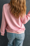 Orange Plain Crew Neck Pullover Sweatshirt