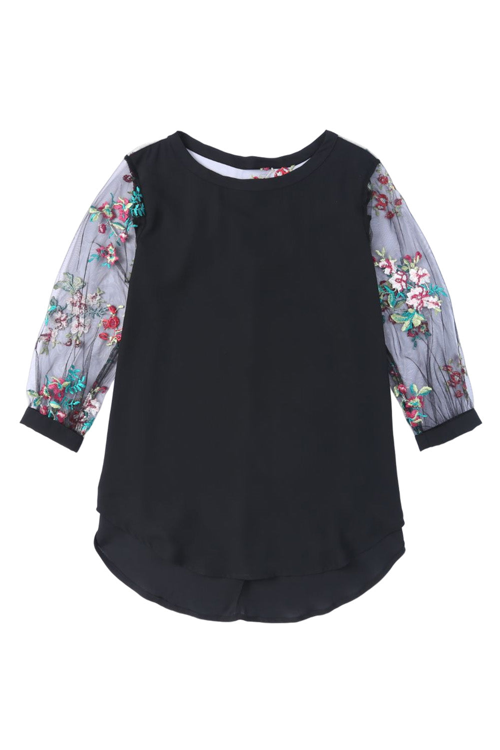 Floral Embroidered Sleeve Blouse